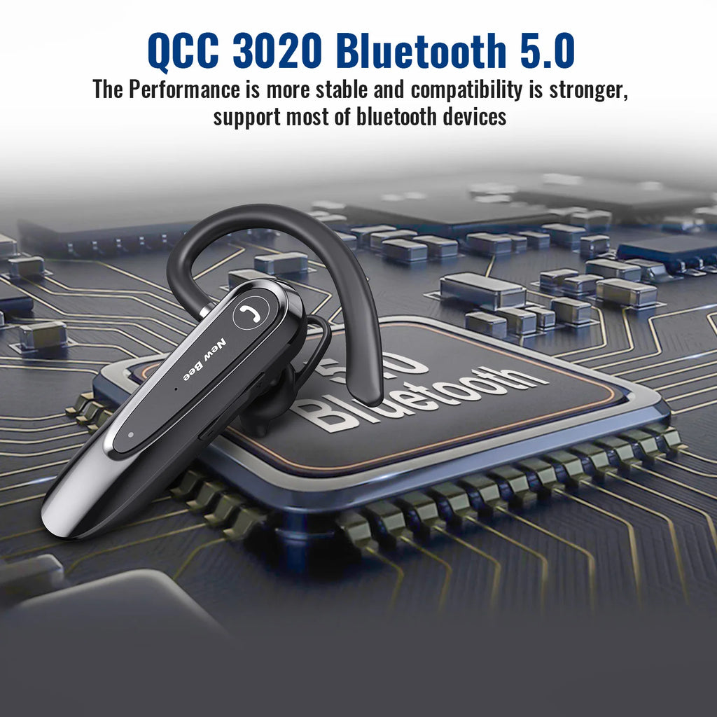 Premium Bluetooth 5.0 Headset with Dual Mic CVC8.0 Noise Reduction