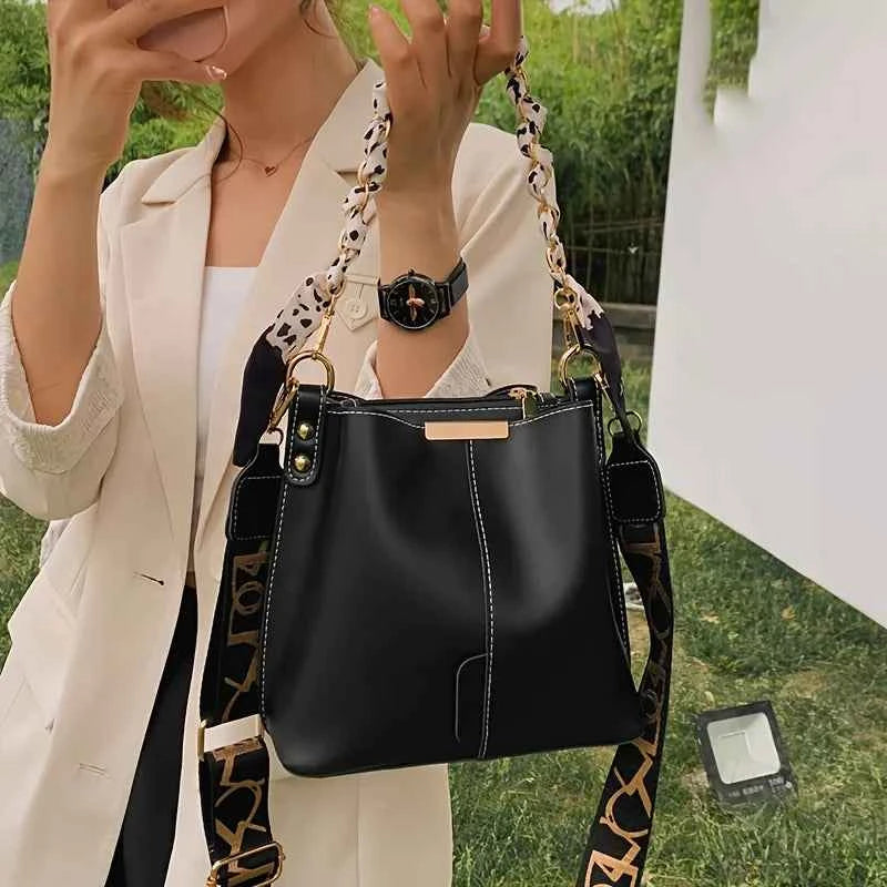 Luxury Women's Bucket Bag - Large Capacity Shoulder Bag