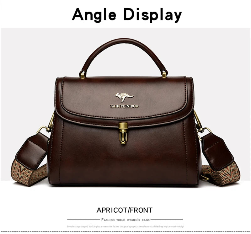 Elegant Leather Shoulder Crossbody Bag - Luxury Designer Style