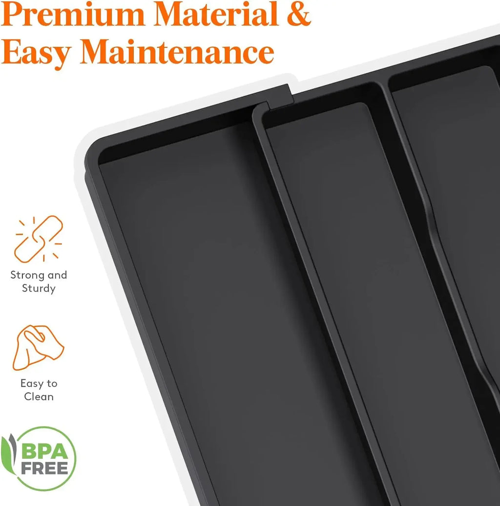 Premium Expandable Silverware Organizer - Adjustable Utensil Tray