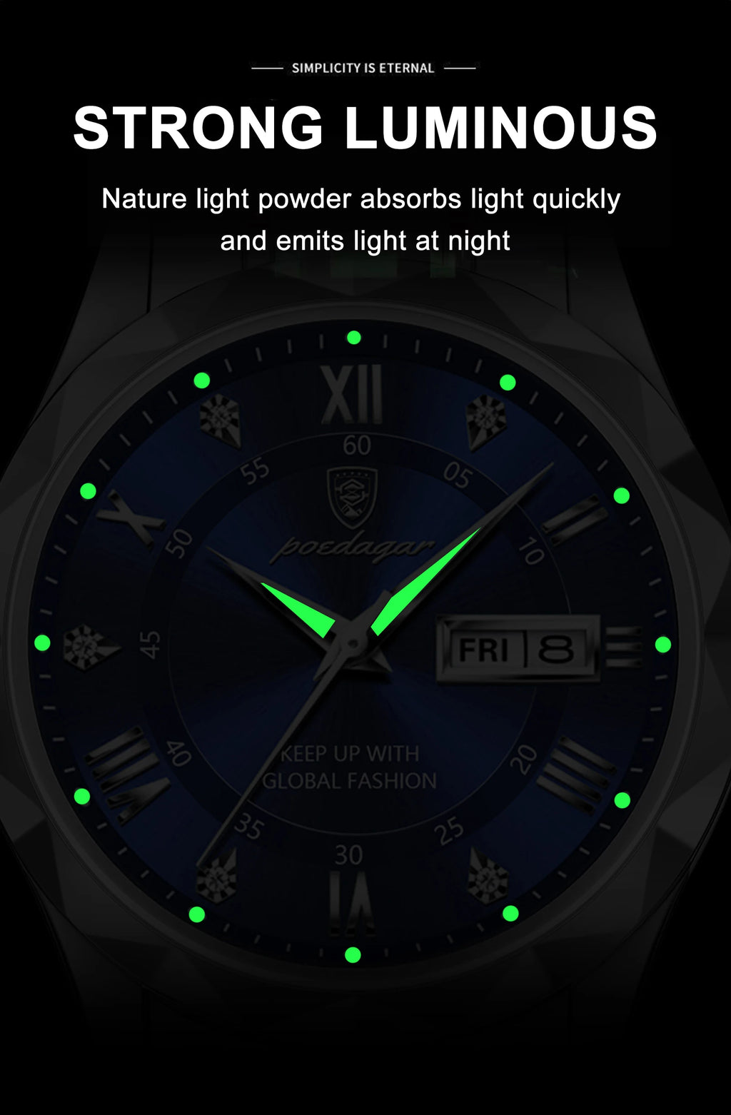 Luxury Men's Quartz Watch - Date & Week Display