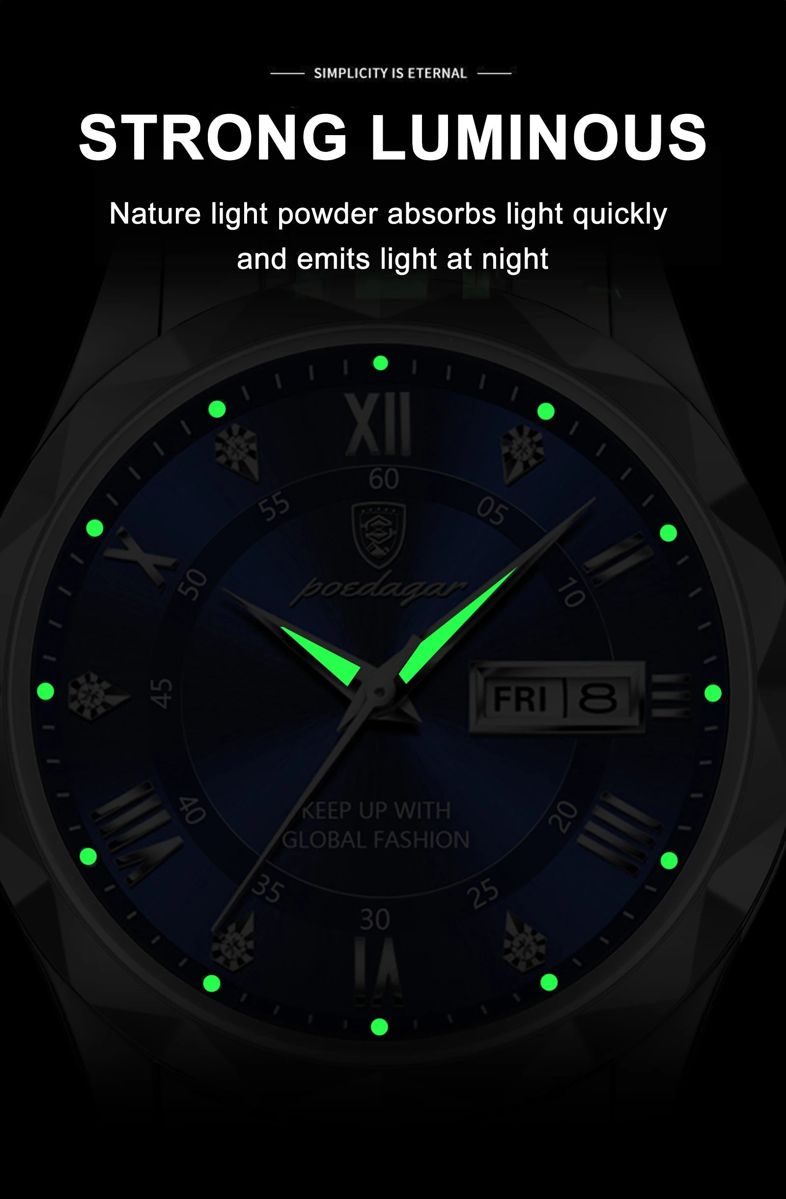 Luxury Men's Quartz Watch - Date & Week Display