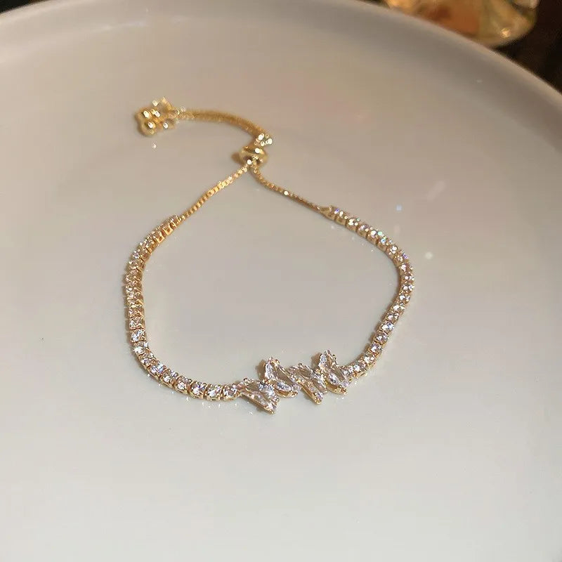 Luxury Wave Geometry Adjustable Crystal Bracelet