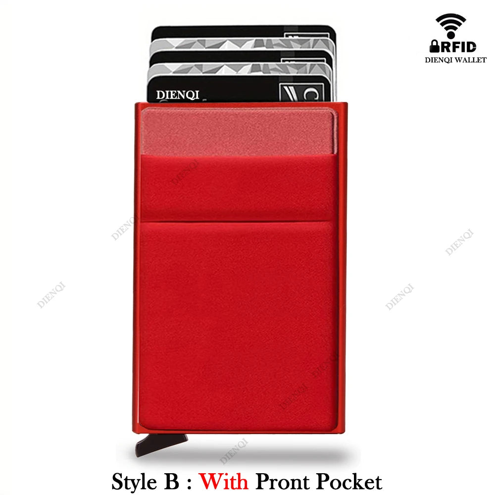 Premium Minimalist Metal Wallet - RFID Blocking Card Holder