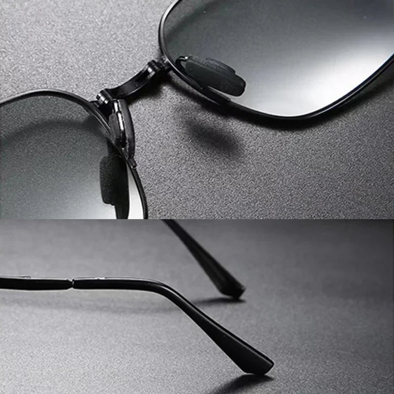 Premium Folding Polarized Sunglasses - Vintage Metal Frame UV400