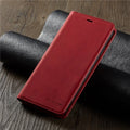 Premium Suede Leather iPhone Wallet Case - Magnetic Flip Cover