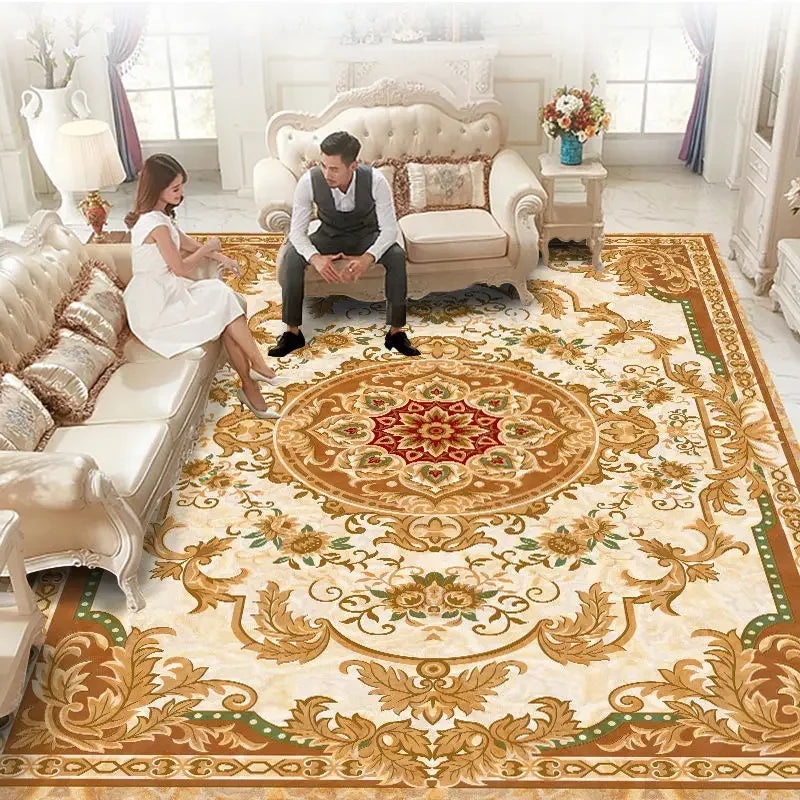 Plush Flannel Luxury Living Room Rug - European Home Decor