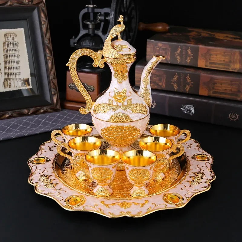 Elegant European Metal Wine Set - Retro Home Decor