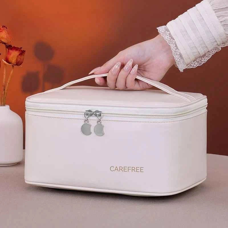 Premium Luxury PU Makeup Bag - Travel Organizer with Zipper