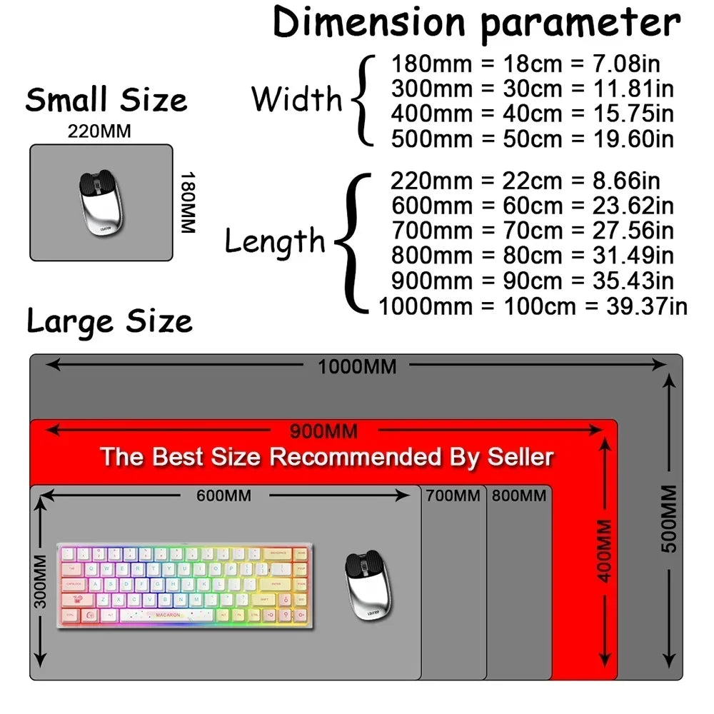 Large Gaming Mouse Pad - HD Waterproof Rubber Desk Mat