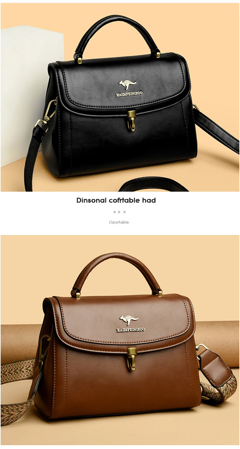 Elegant Leather Shoulder Crossbody Bag - Luxury Designer Style