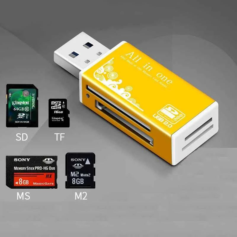 Premium Alloy 4-Port USB Memory Card Reader - Fast Data Transfer
