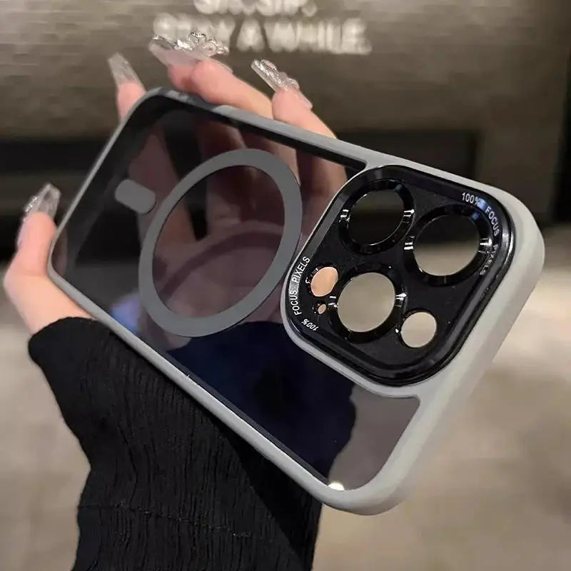 Luxury Magnetic Phone Case - Wireless Clear Cover & Lens Protection