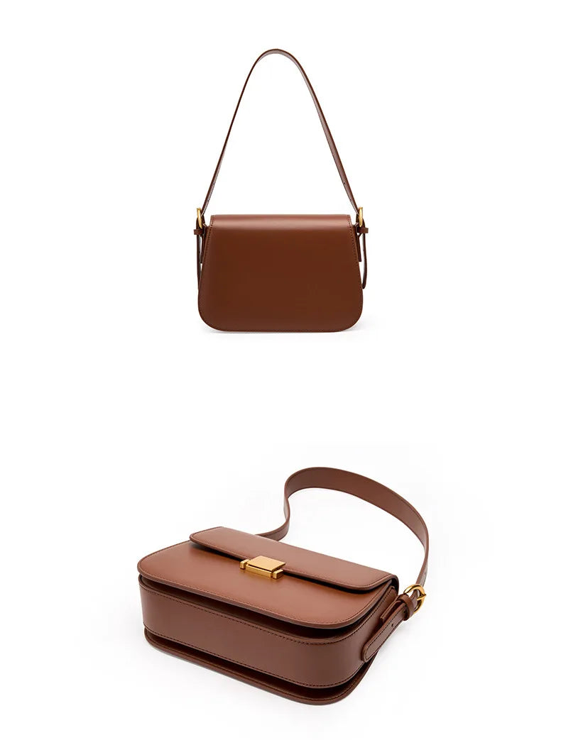 Elegant Designer Leather Shoulder Bag - Luxury Crossbody