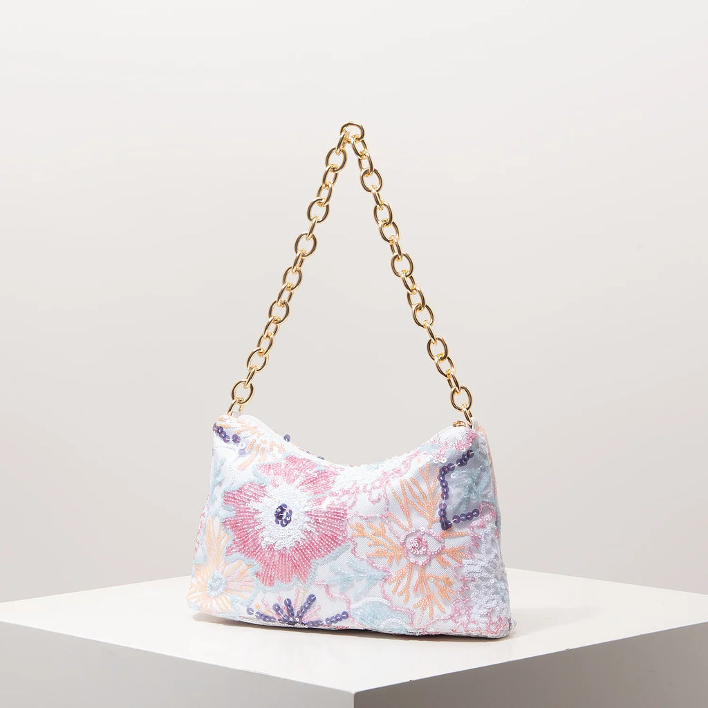Elegant Embroidered Sequin Bag