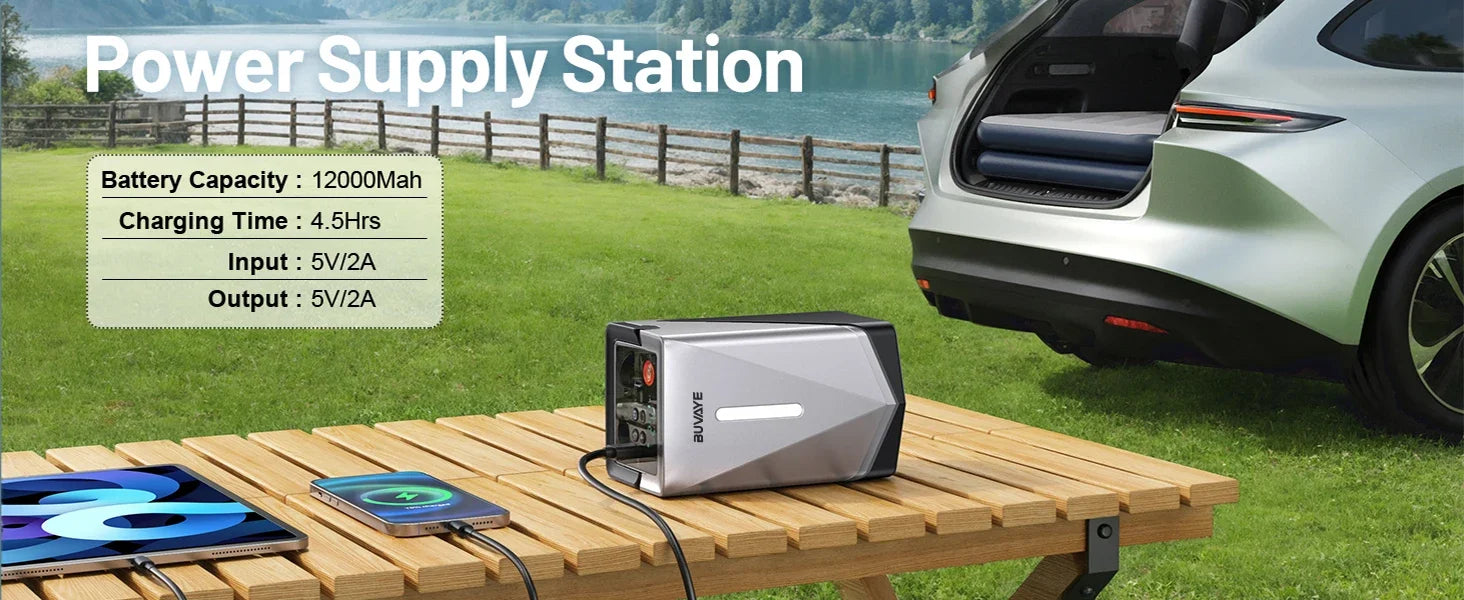 Portable Jump Starter with Air Compressor - 2500A Power Bank