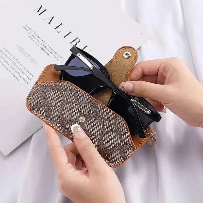 Portable Glasses Case with Keychain - Protective Travel Pouch