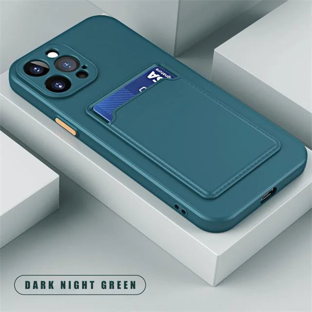 Luxury Soft Silicone Wallet Case with Card Holder