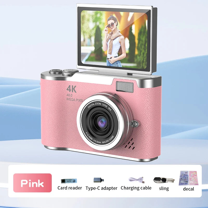 Compact Digital Camera - 8X Zoom & 180° Flip Screen