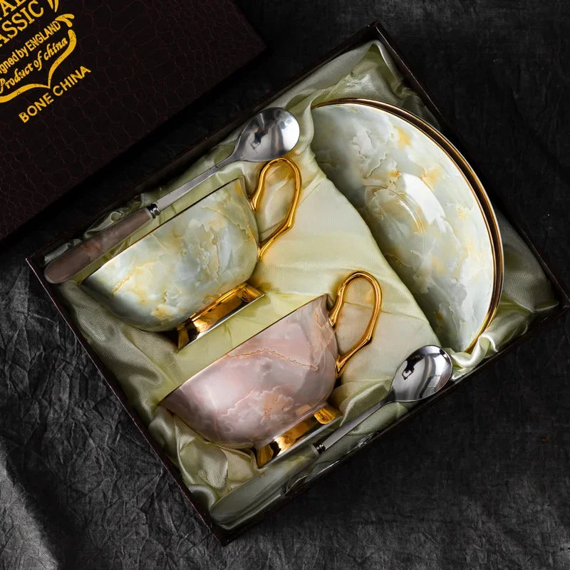 Luxury Bone China Coffee Set - elegant European design in premium bone porcelain