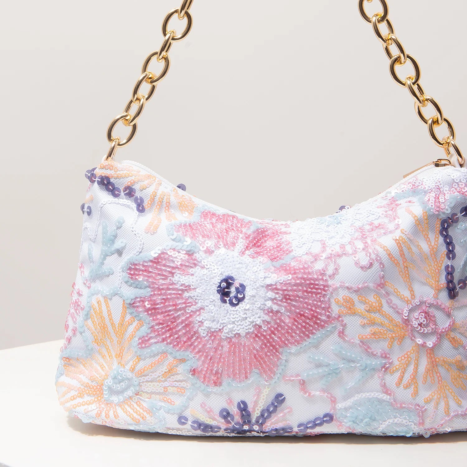 Elegant Embroidered Sequin Bag