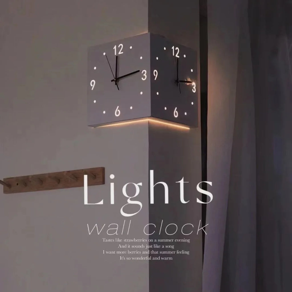 Elegant Double Sided Wall Clock - Silent Analog Display