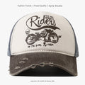 New Washed Cotton Baseball Cap for Women Men Adjustable Snapback Hats Motorcycle Print Hip Hop Dad Hat Men's Summer Cap - Tulique