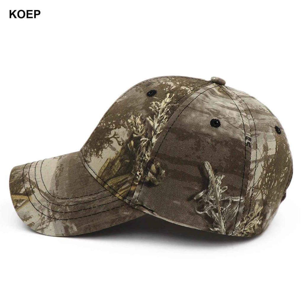 KOEP Jungle Reed Water Grass Camouflage Baseball Caps Dad Snapback Outdoor Fishing Cap With Bulrush Leaves Design For Hunting