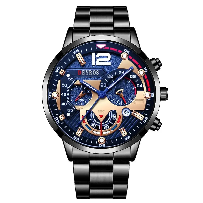 Luxury Men's Quartz Watch - Stainless Steel Business Casual