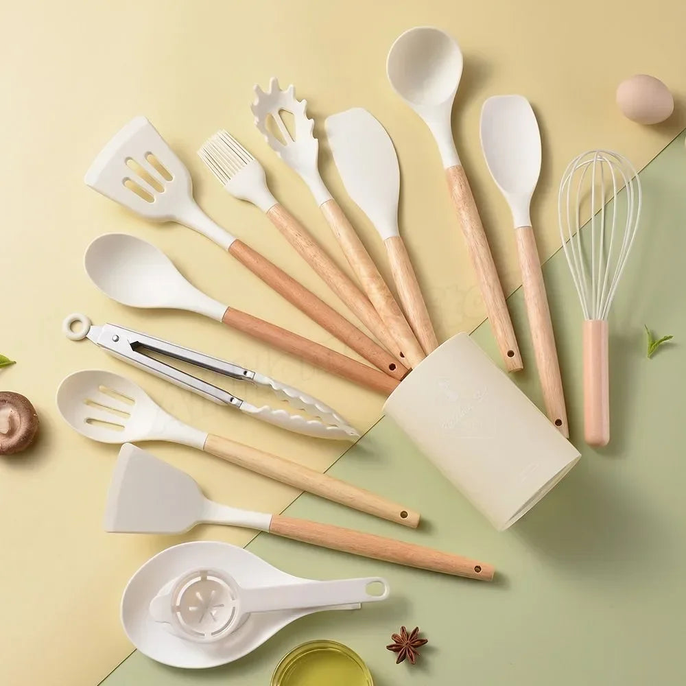 Premium Silicone Utensil Set - 12-Piece Cooking Kit