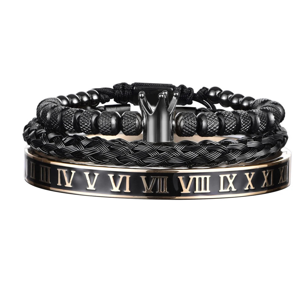 Luxury Men's Royal Crown Bracelet - Adjustable Stainless Steel