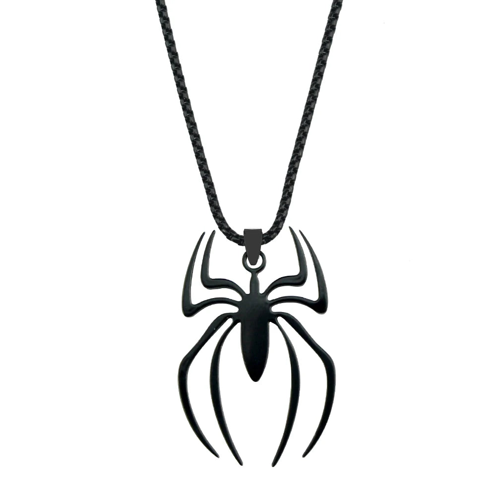 Vintage Spider Pendant Necklace - Gothic Punk Chain