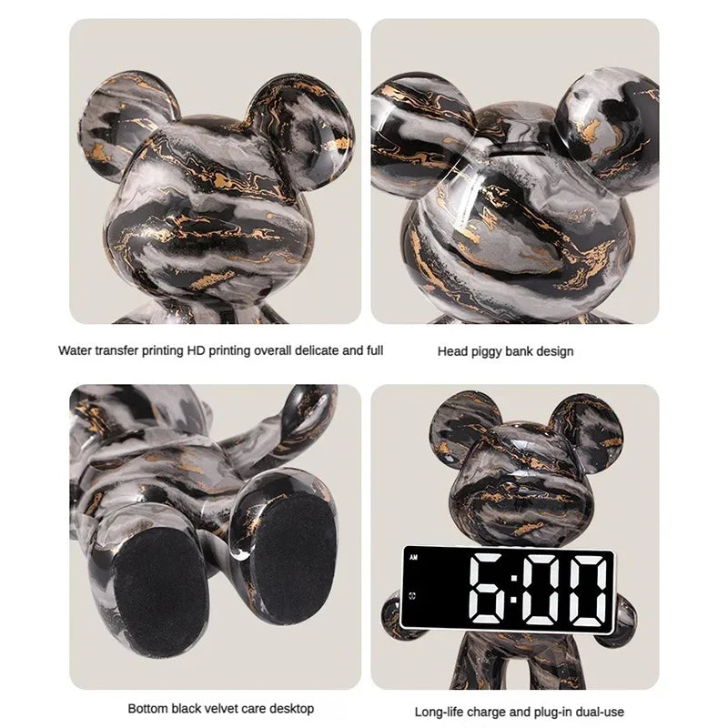 Premium Bear Desktop LED Clock - Luxury Digital Display