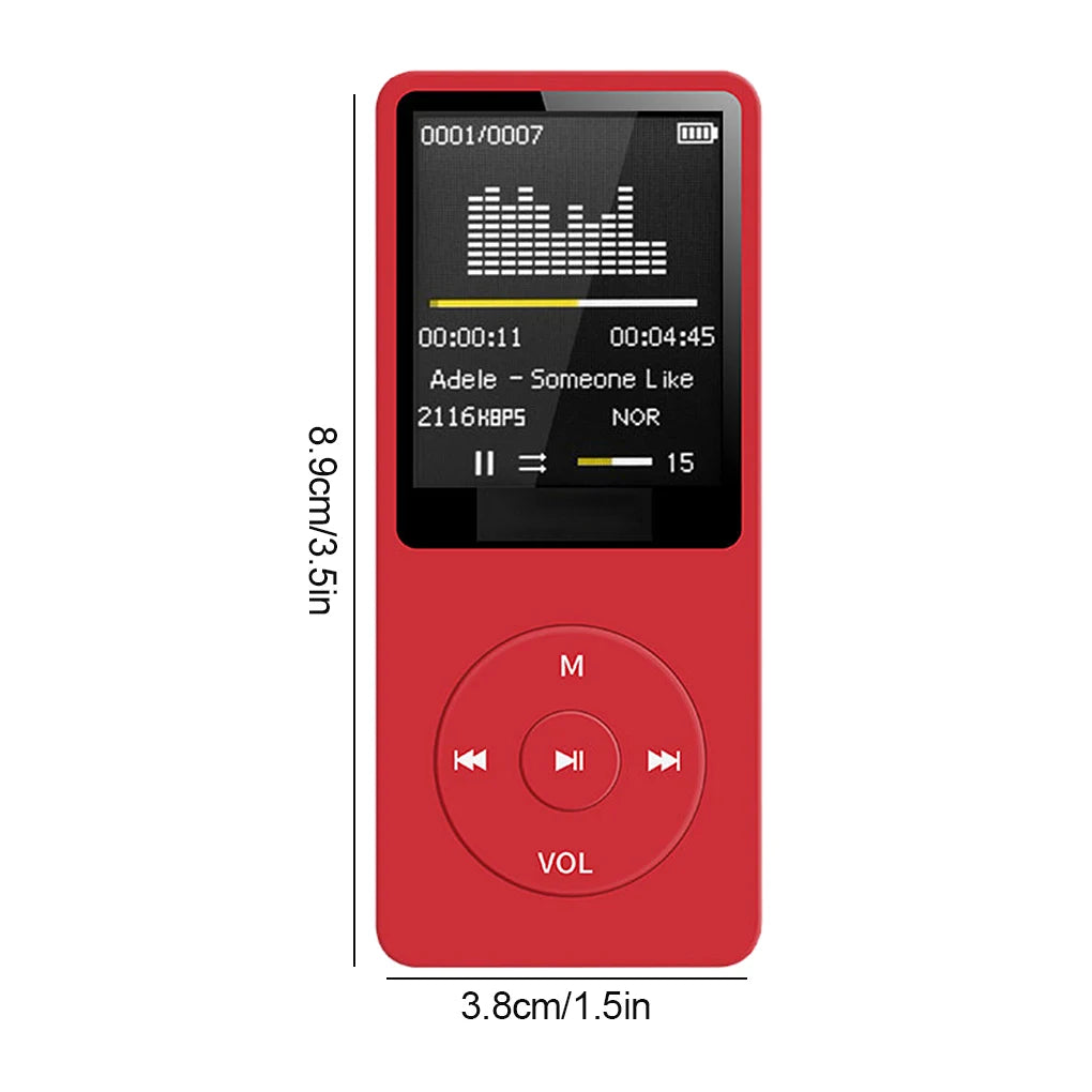 Compact Portable MP3 Player - Lossless Audio & Digital Display