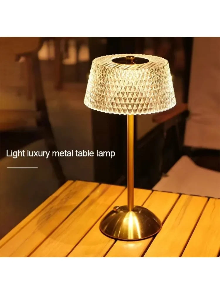 Luxury Rechargeable LED Table Lamp - Tricolor Touch Control