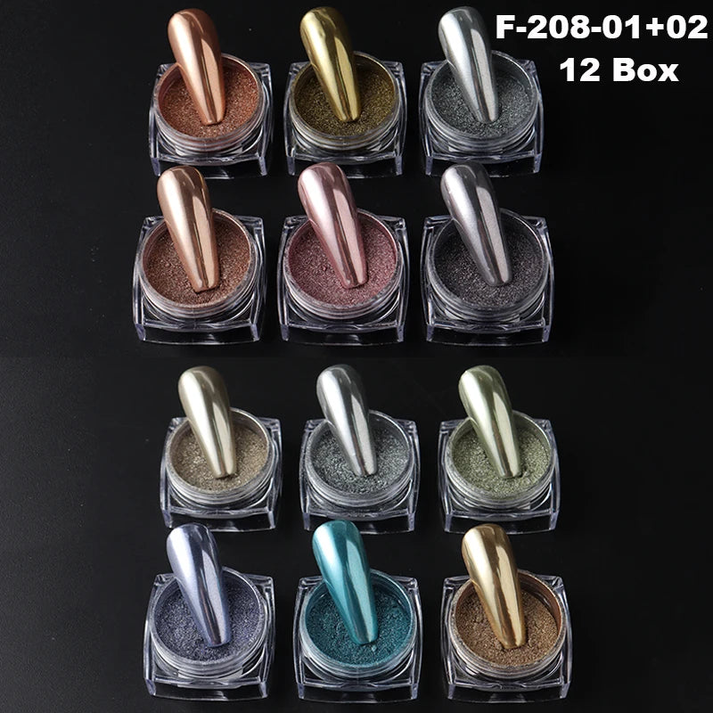Luxury Chrome Nail Powder - Y2K Metallic Mirror Pigment Dust
