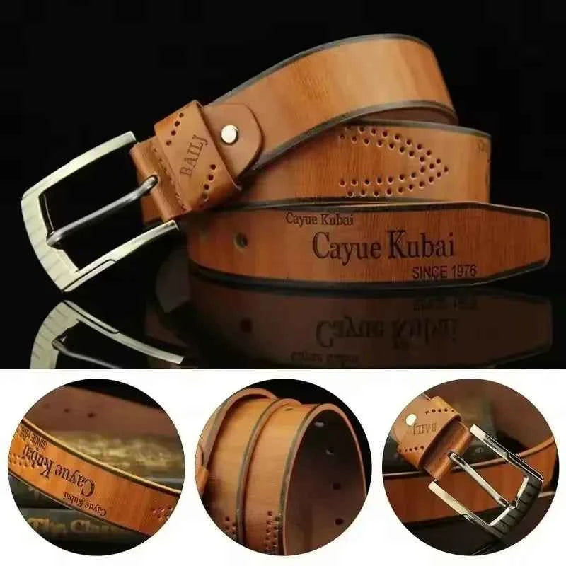 Luxury PU Leather Belt for Men - Metal Pin Buckle