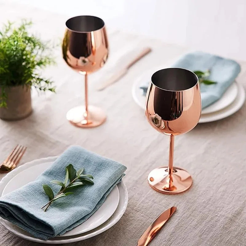 Premium Stainless Steel Wine Goblet - Durable & Elegant 500ml