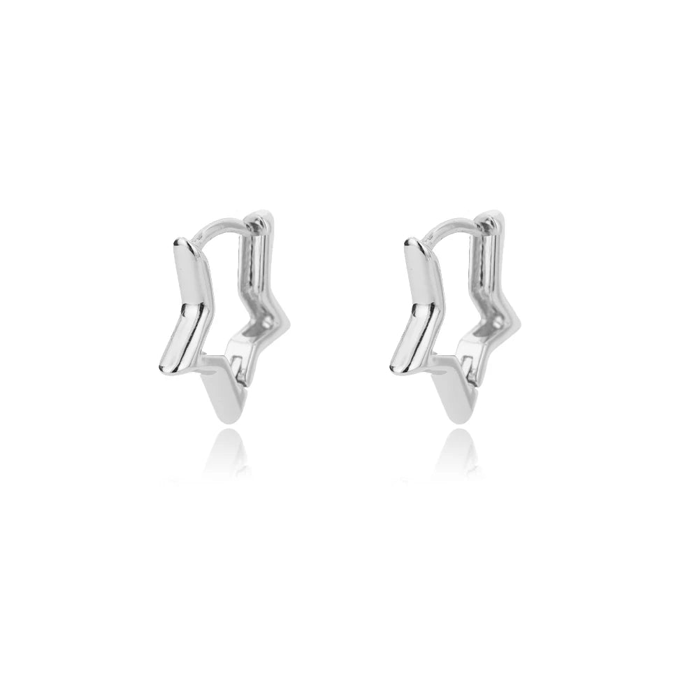 Elegant Star Hoop Earrings - Stainless Steel Y2K Jewelry