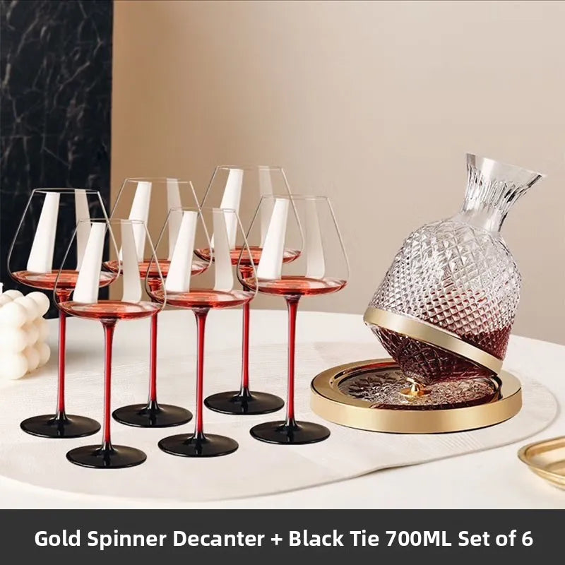 Elegant Burgundy Wine Glasses - Crystal Long Stem Design