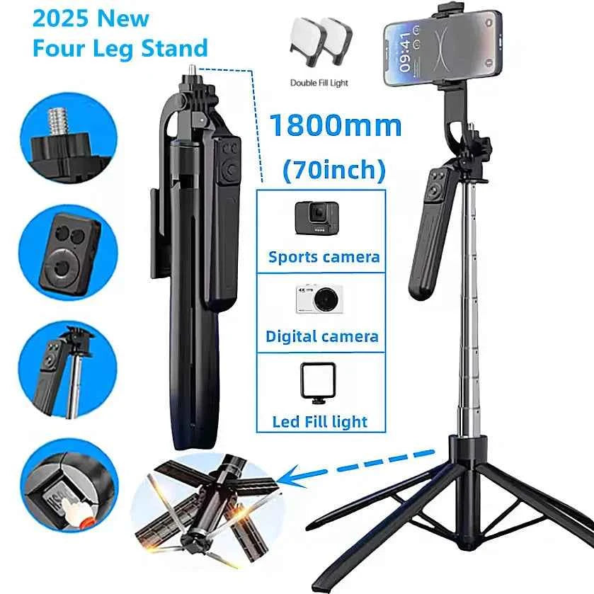 Professional Portable Camera Tripod - 360° Rotation & Remote