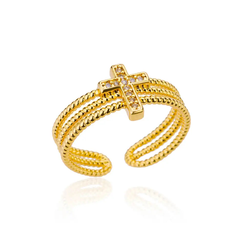 Luxury Classic Gold Stainless Steel Ring for Women