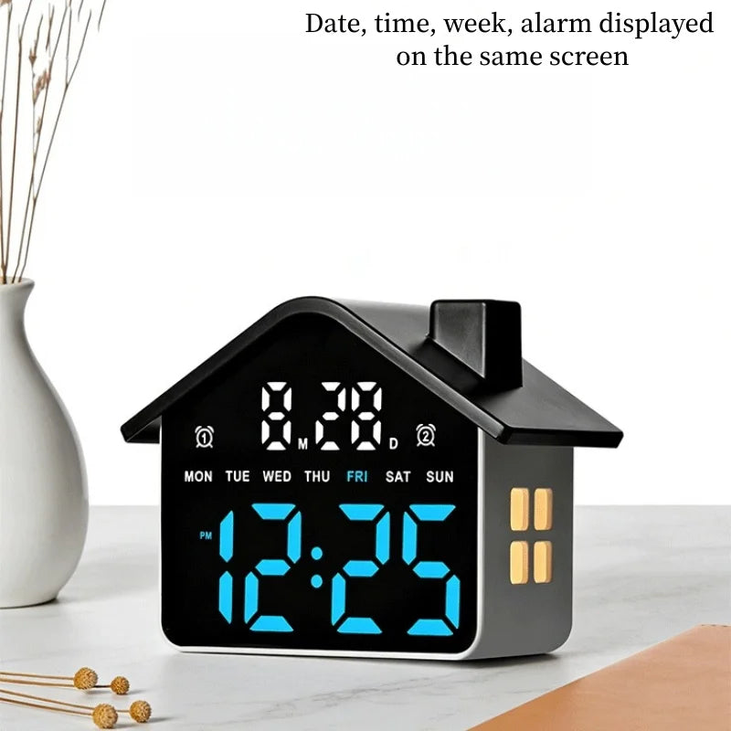 Premium LED Digital Alarm Clock - Voice Control & Night Light