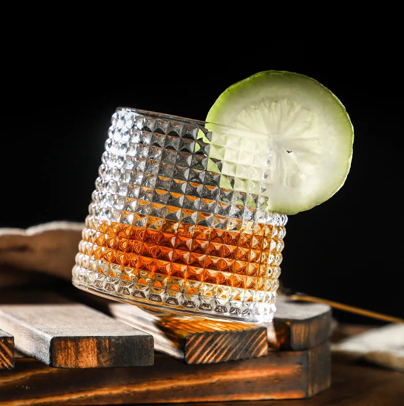 Premium Rotatable Whiskey Glass - Novelty Old Fashioned Design