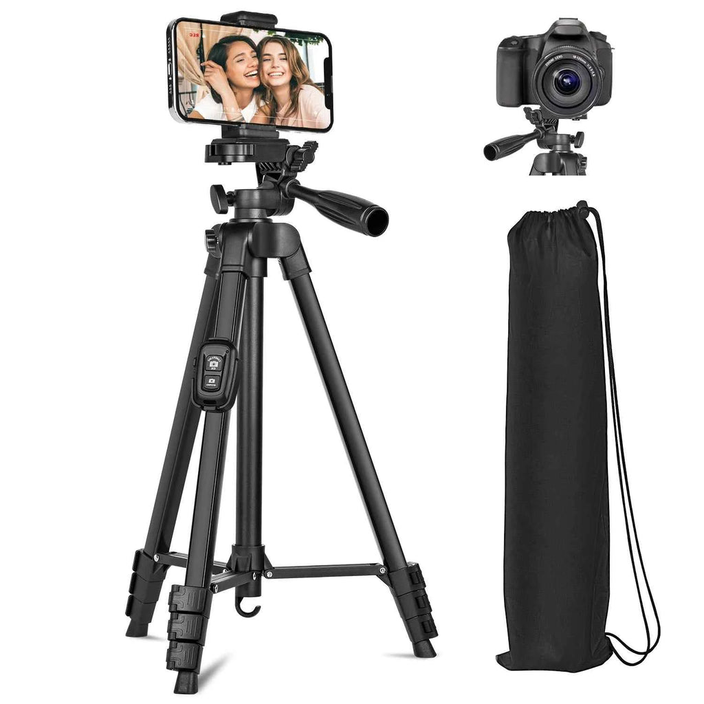 Professional 60" Camera Tripod with Remote & Travel Bag