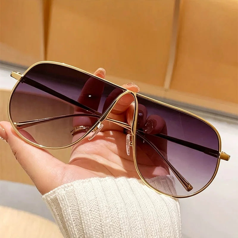Premium Unisex Pilot Sunglasses - Trendy Gradient Metal Shades