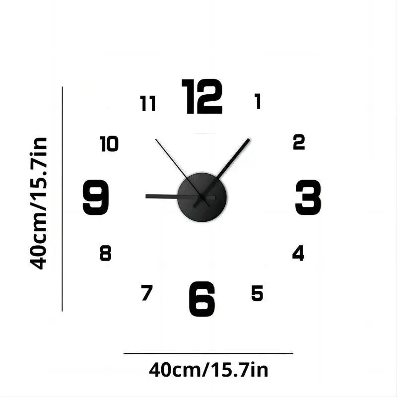 Elegant Frameless DIY Wall Clock - Silent & Modern Decor