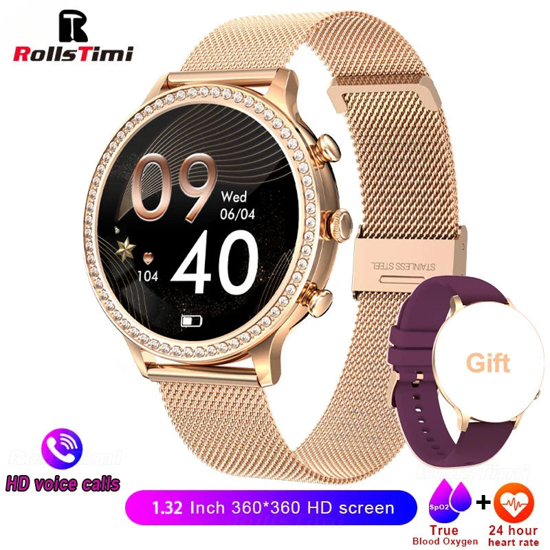 Luxury Smart Watch for Women - Bluetooth Call & Fitness Tracker