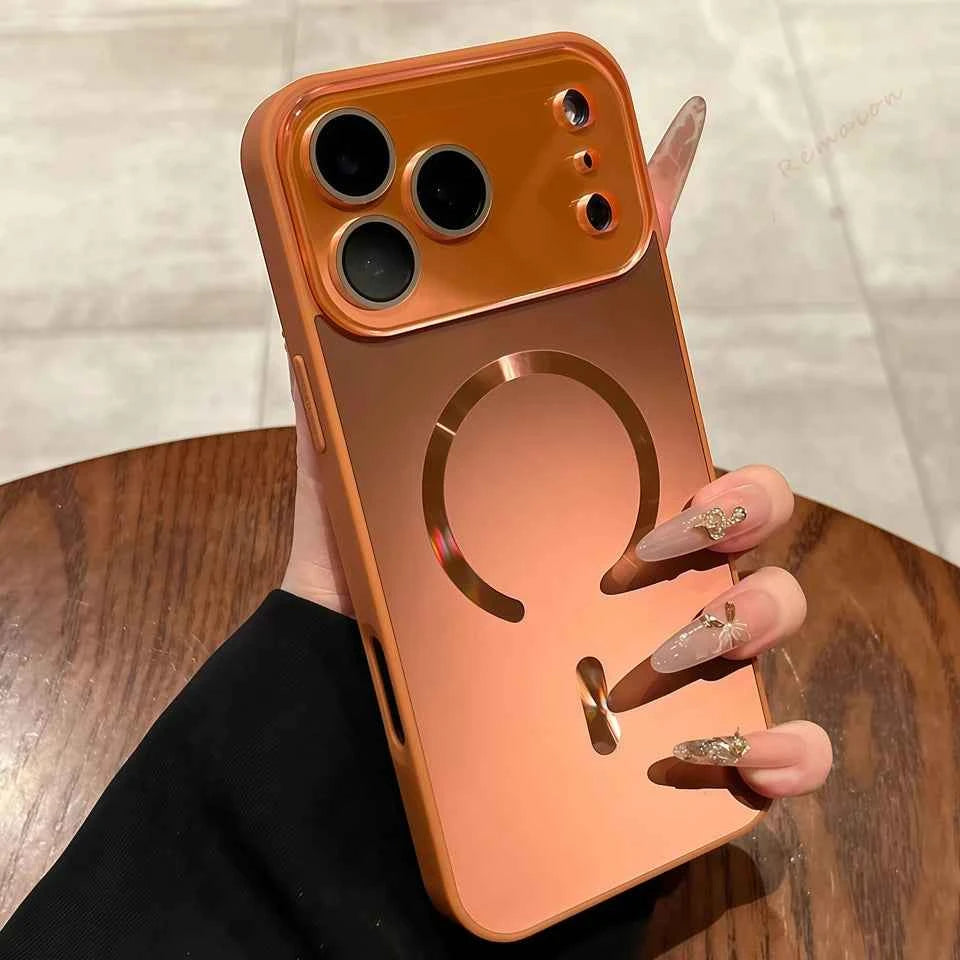 Matte Glitter Laser Magnetic Phone Case for iPhone 17 Air 13 14 15 16 Pro Max Magsafe Luxury Wireless Charging Protector Cover