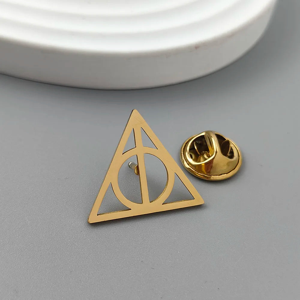 Premium Deathly Hallows Brooch - Metal Lapel Pin & Badge